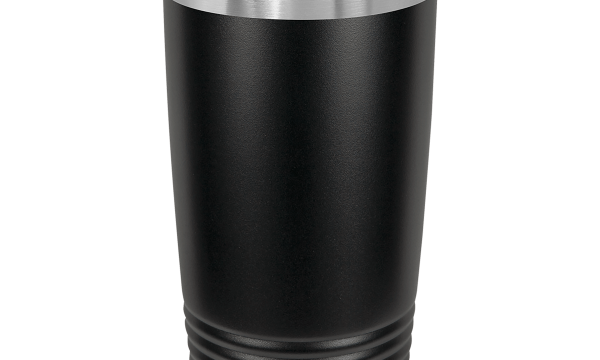 Black 20 Oz. Ringneck Insulated Tumbler with Slider Lid and Silver Ring